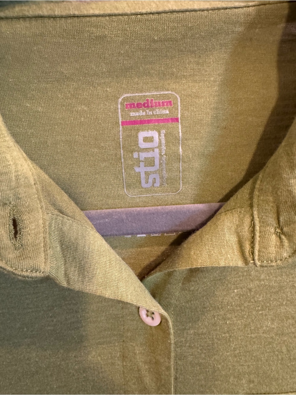 Stio Olive Green Collared Double Pocket Roll Tab Knit Top - Picture 3 of 10